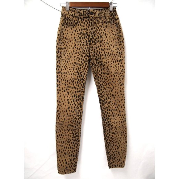 Good American Womens Good Waist Skinny Jeans 2/26 Animal Print Leopard High Rise - Picture 5 of 10